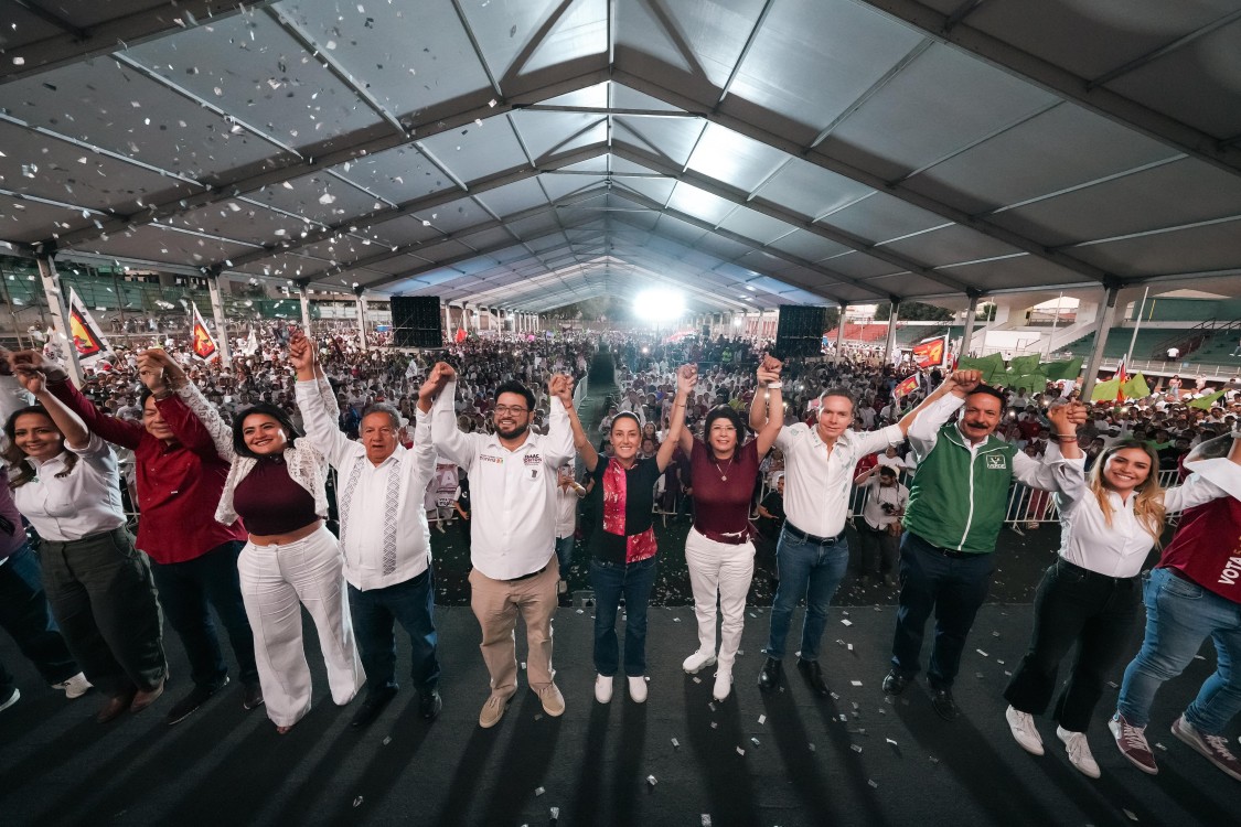 Claudia Sheinbaum Cierra Campaña Regional en Naucalpan con Apoyo de Líderes de Morena y el Partido Verde