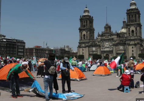 Reubican Plantón en el Zócalo por Cierre de Campaña de Claudia Sheinbaum