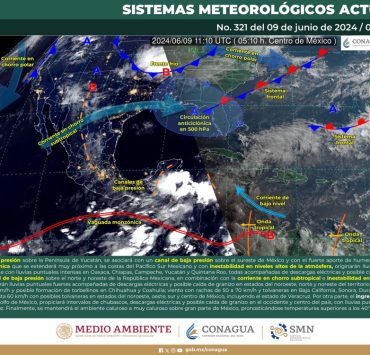 El SMN prevé lluvias intensas en el sureste y península de Yucatán