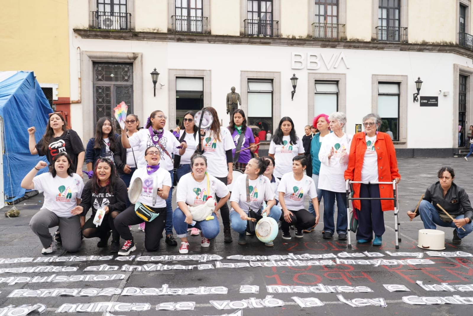 Mujeres protestan en Veracruz por ley 560 para adultos mayores y contra violencia vicaria