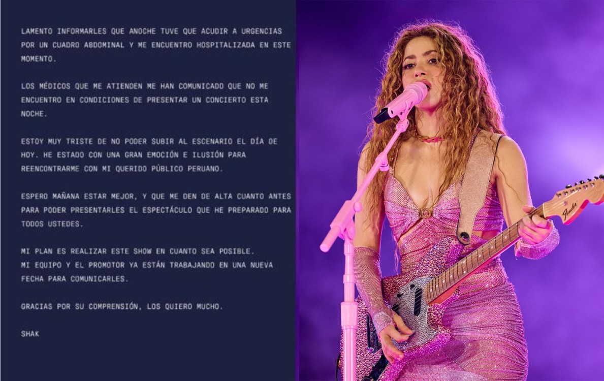 Shakira es hospitalizada de emergencia en Lima