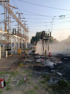 Explosión en subestación